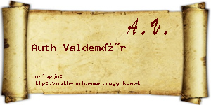 Auth Valdemár névjegykártya